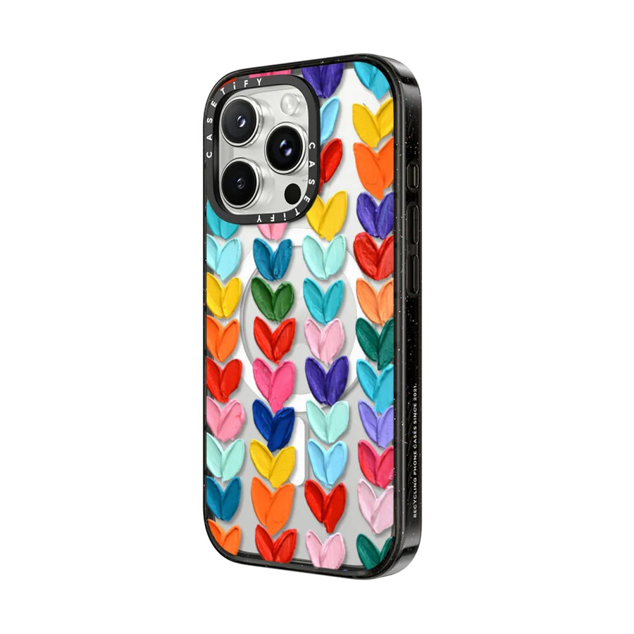corazones de lunares transparentes con magsafe
