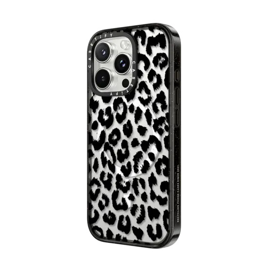 estampado de leopardo negro transparente con magsafe